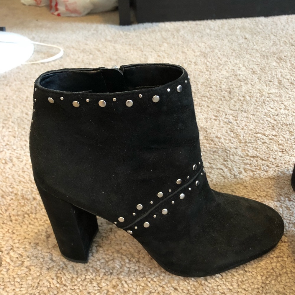Sam Edelman Black Suede Studded Booties - Picture 3 of 7